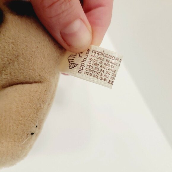 Vtg Graduation Dog Plush Toy By Applause With Blue Cap & Yellow Tassel - Picture 5 of 5